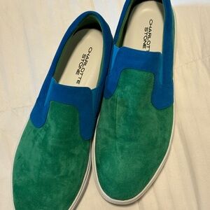 Charlotte Stone Women’s Green and Blue Slip-On Shoes